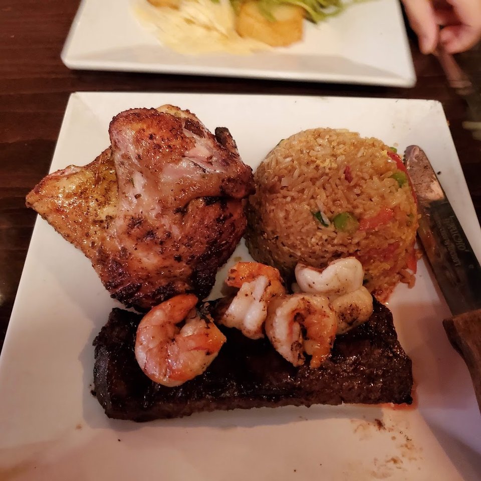Grilled Skirt Steak and Quarter Chicken