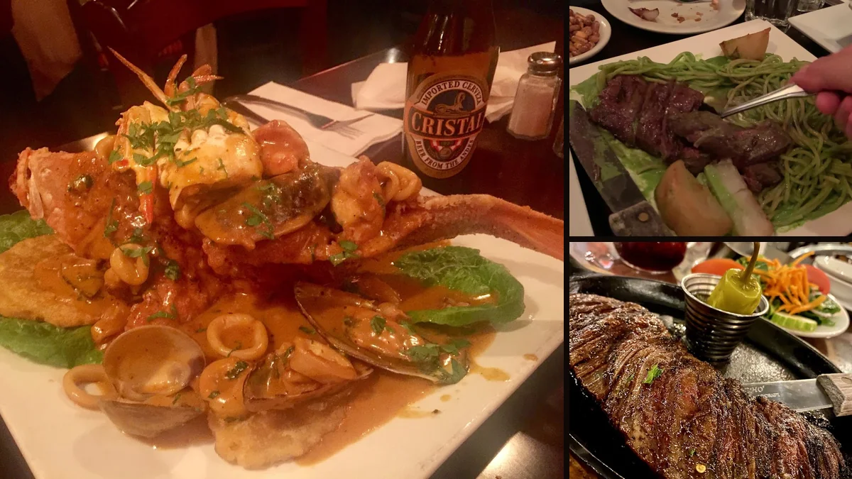 Peruvian dishes on a restaurant table